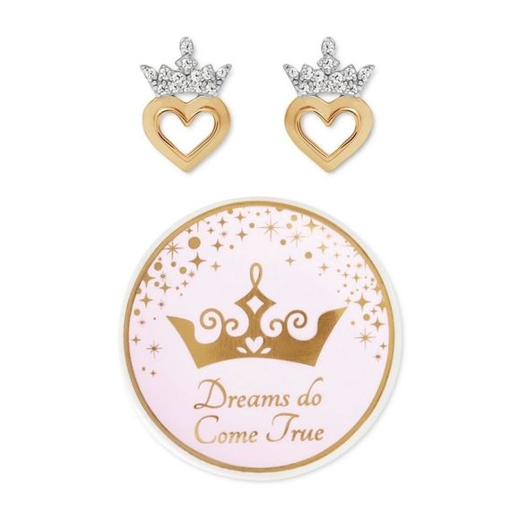 Disney Sterling Silver & 18 Gold-plate Stud earrings plus Trinket Dish - Picture 3 of 9